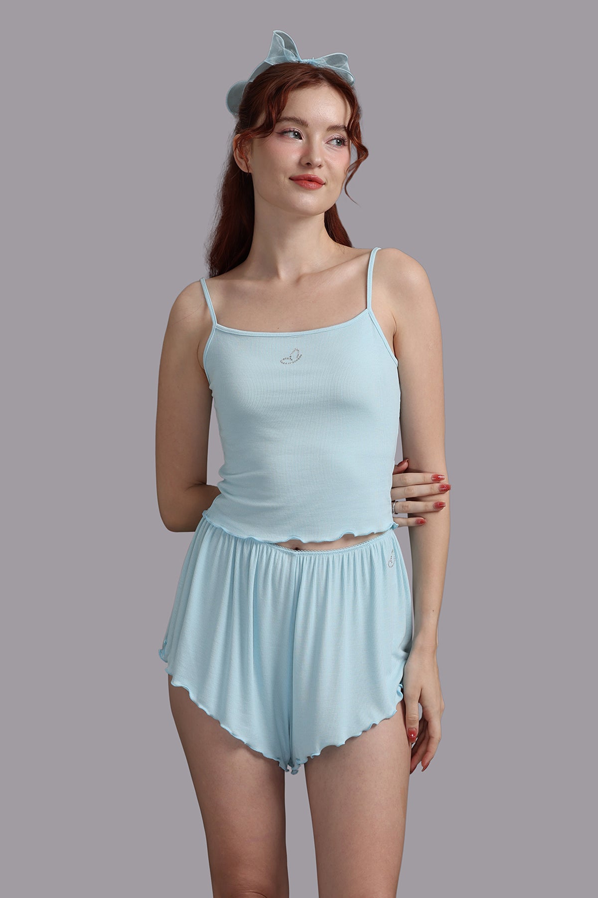 Bộ short thun hai dây WOW BY NDLanNgoc bamboo spandex - N0014