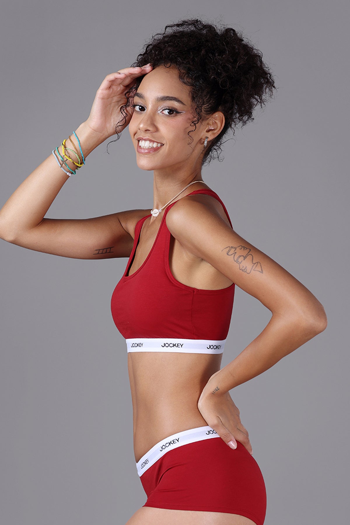 Áo Jockey Bra-top nữ Cotton viền chữ - J4007