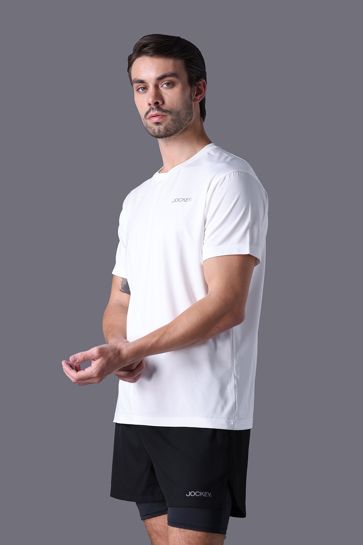 Áo T- shirt thể thao Jockey Nam chất liệu wicking in logo  - J1370