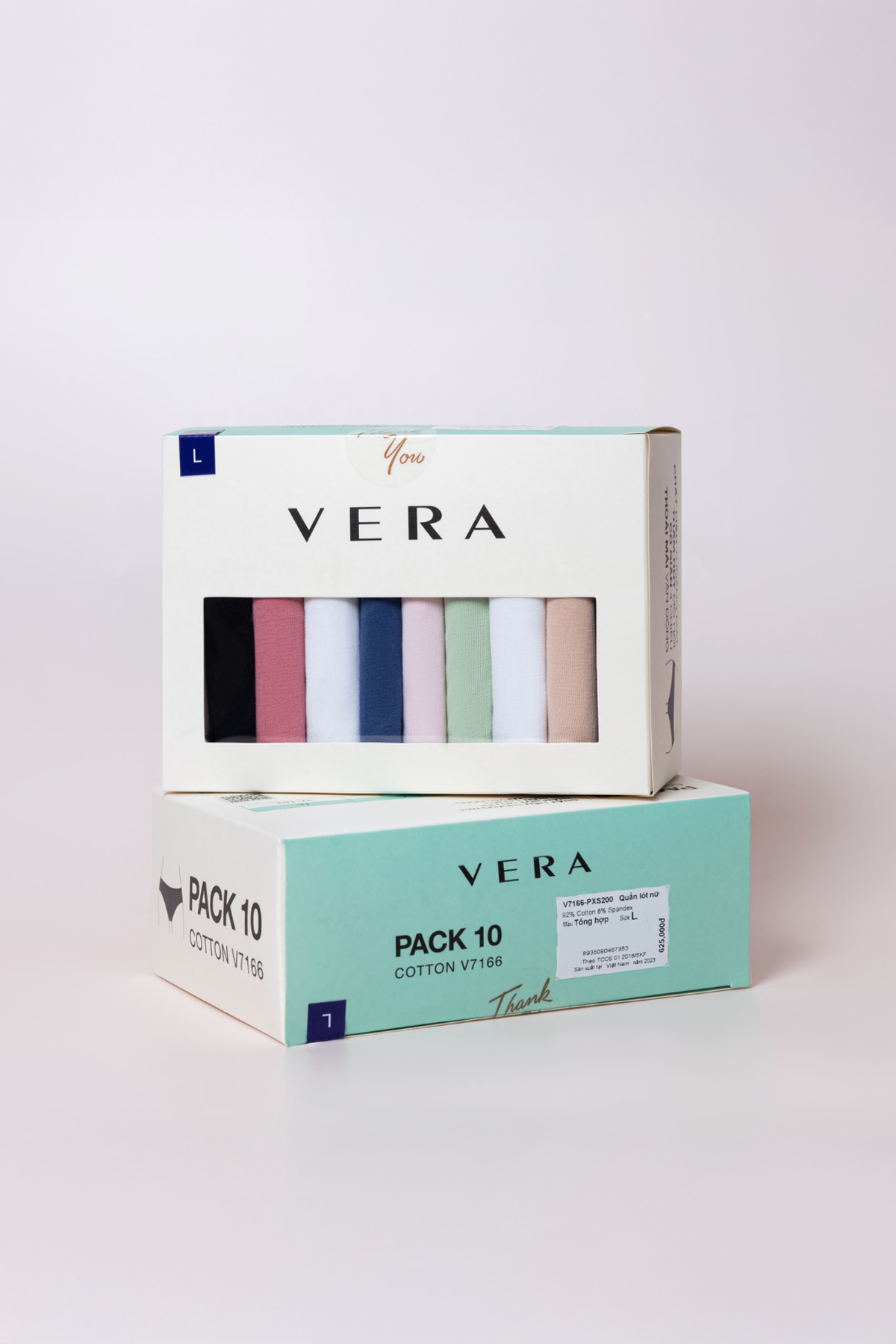 Quần lót nữ Pack Love VERA cotton - 7166/8397 (cạp thấp) (Pack 10 - SS 2024)