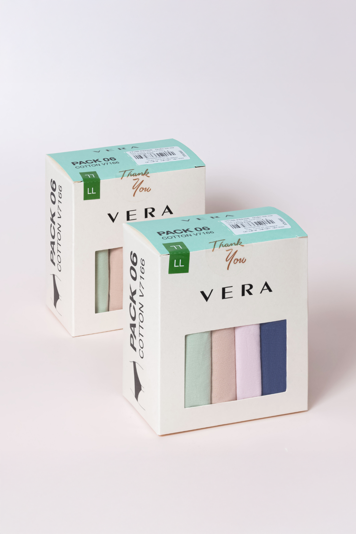 Quần lót nữ Pack Love VERA cotton - 7166/8397 (cạp thấp) (Pack 6 - SS 2024)