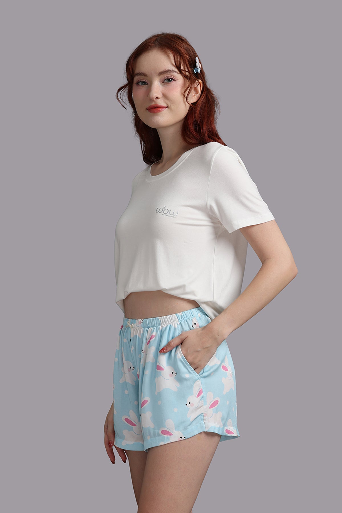 Quần short nữ WOW BY NDLanNgoc rayon in - N0004