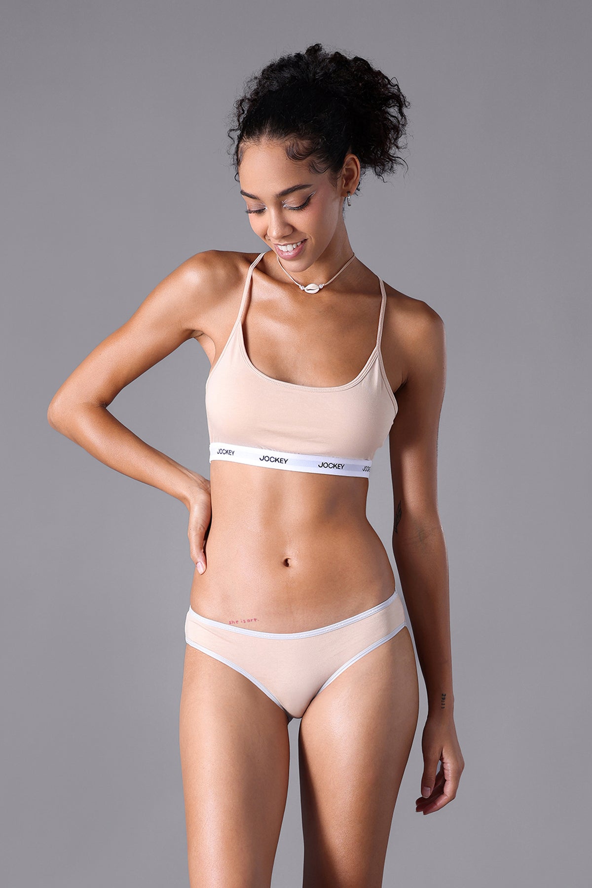 Quần Bikini Nữ Jockey trơn Cotton - J4009