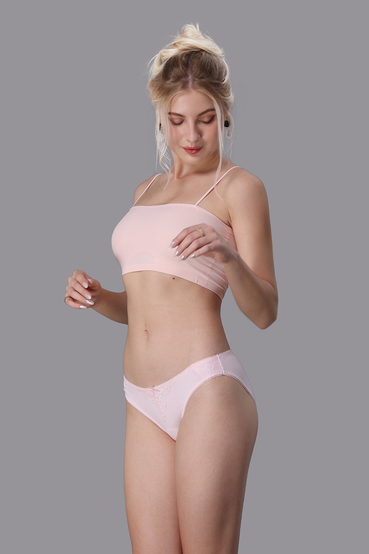 Quần lót bikini nữ Misaki microfiber phối ren - M1026